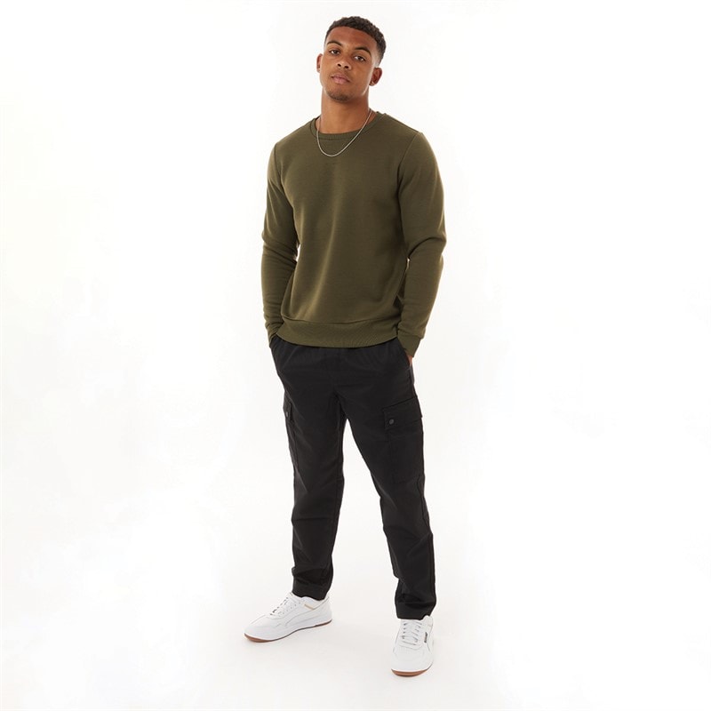 Brave Soul Mens Retina Sweatshirt Khaki - Image 3