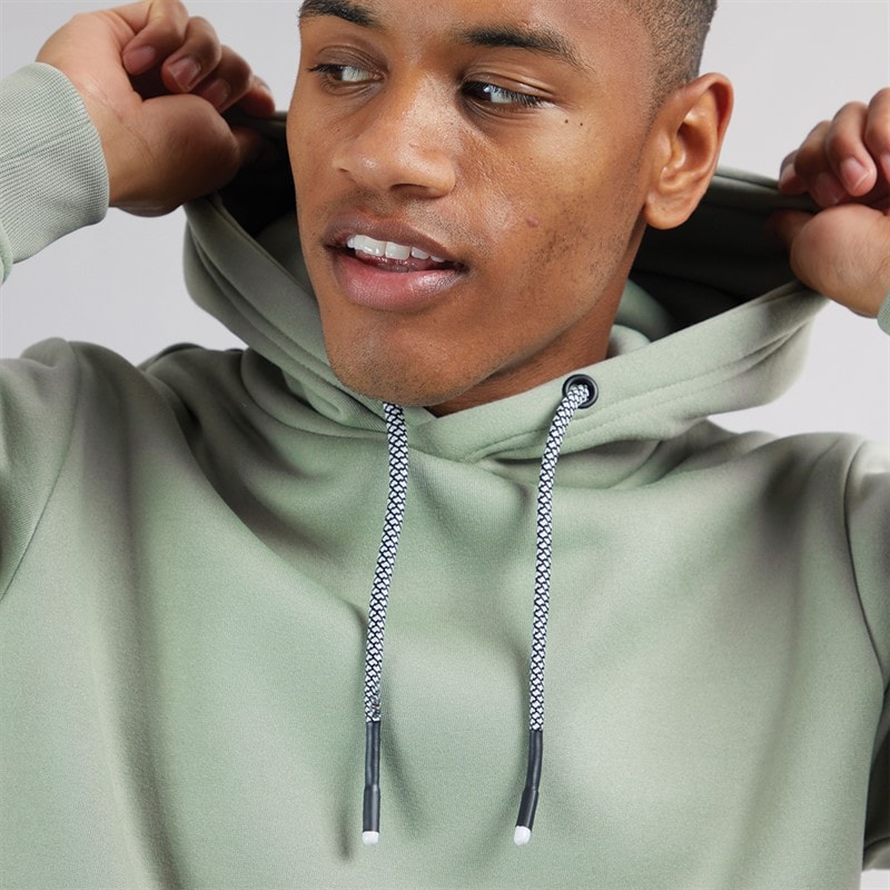 Brave Soul Mens Zoid Hoodie Minral Green - Image 3