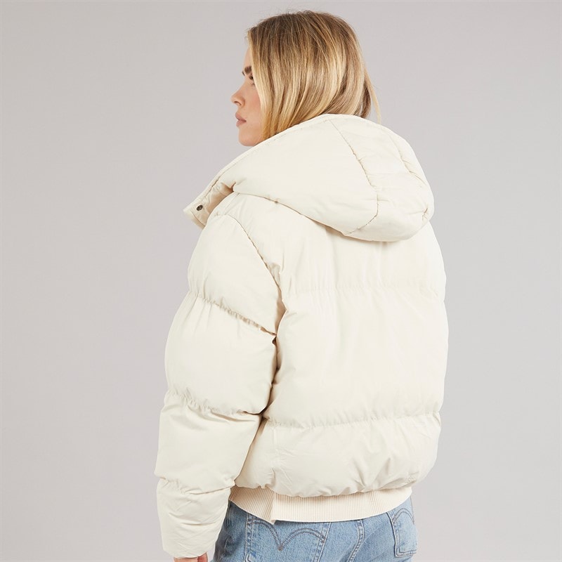 Brave Soul Womens Bunny Short Puffer Jacket Cream - Image 2