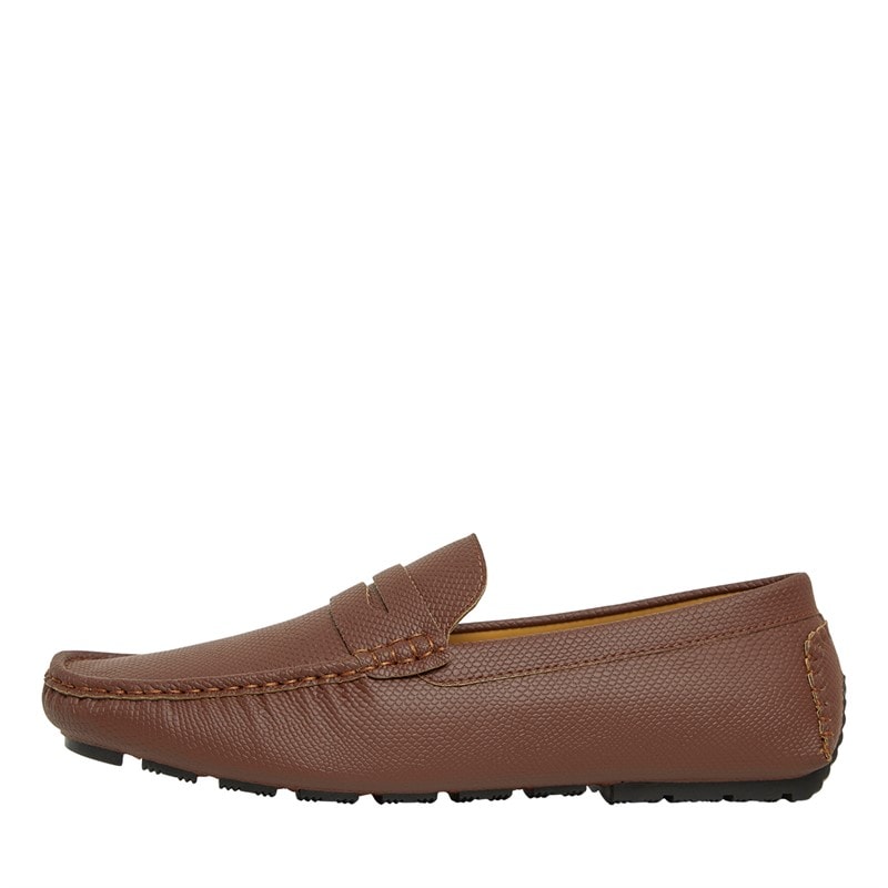 Brave Soul Mens Webster Loafers Dark Tan - Image 1