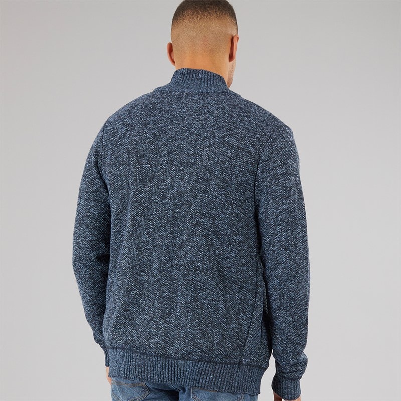 Brave Soul Mens Damir Zip Up Jumper Navy - Image 2