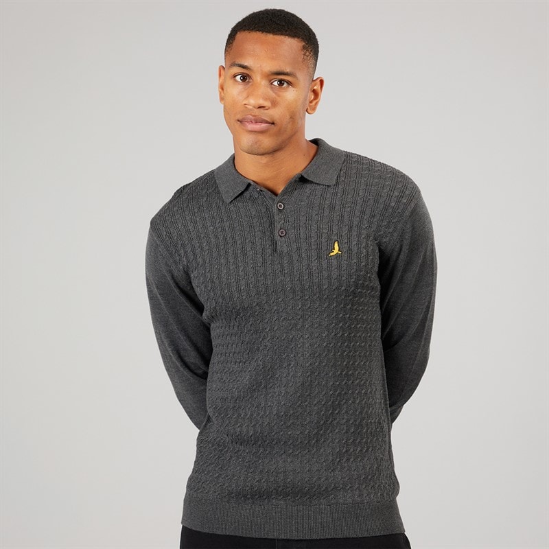 Brave Soul Mens Dillinger Jumper Charcoal Marl