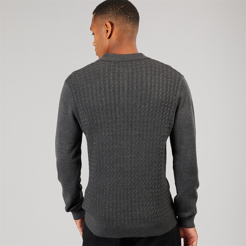 Brave Soul Mens Dillinger Jumper Charcoal Marl - Image 2