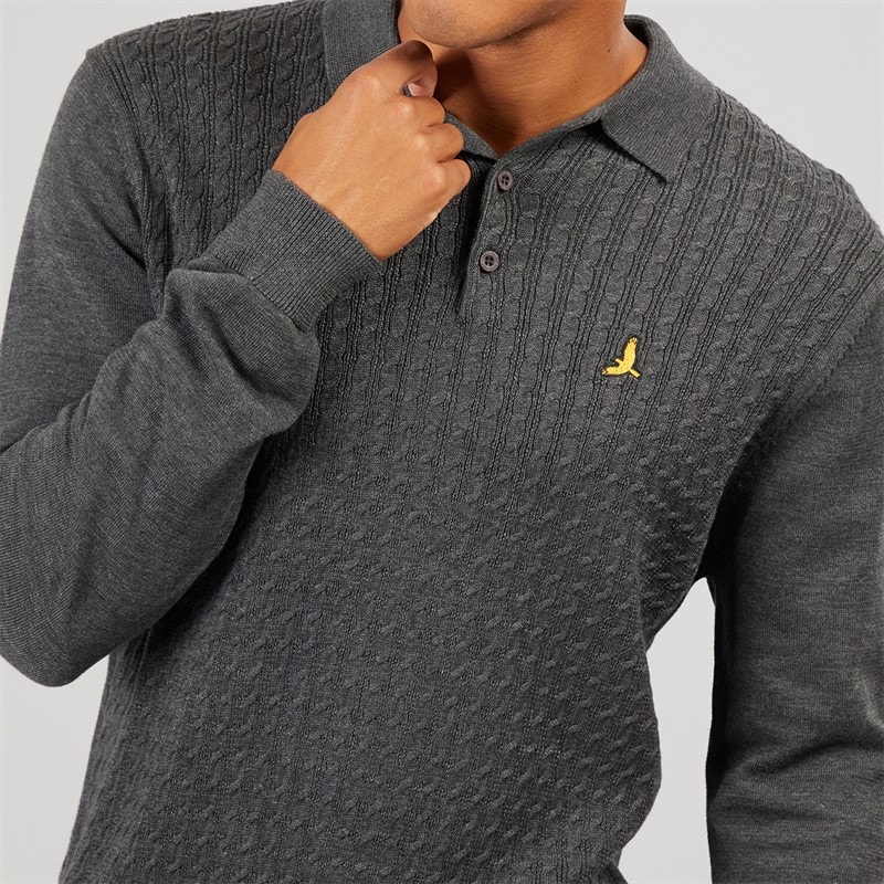 Brave Soul Mens Dillinger Jumper Charcoal Marl - Image 3