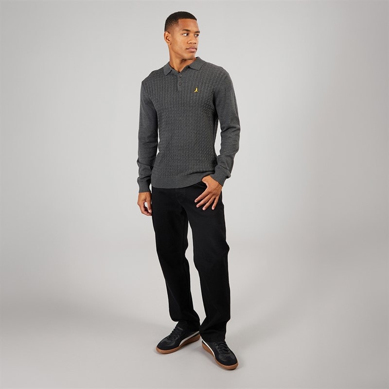 Brave Soul Mens Dillinger Jumper Charcoal Marl - Image 4