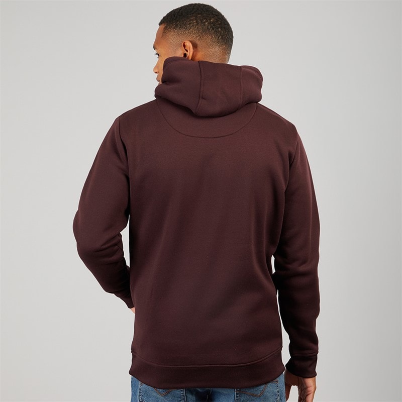 Brave Soul Mens Zoid Hoodie Burgundy - Image 2