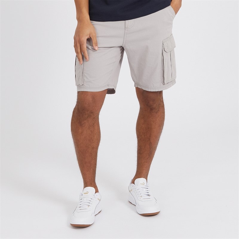 Brave Soul Mens Riverwood Cargo Shorts Light Grey - Image 1