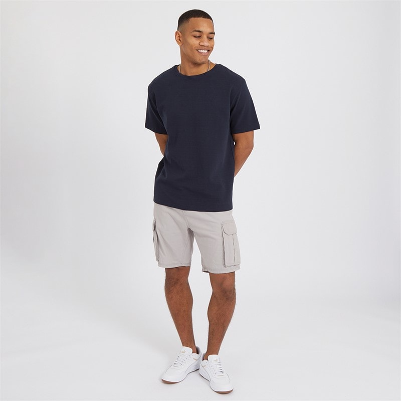 Brave Soul Mens Riverwood Cargo Shorts Light Grey - Image 3