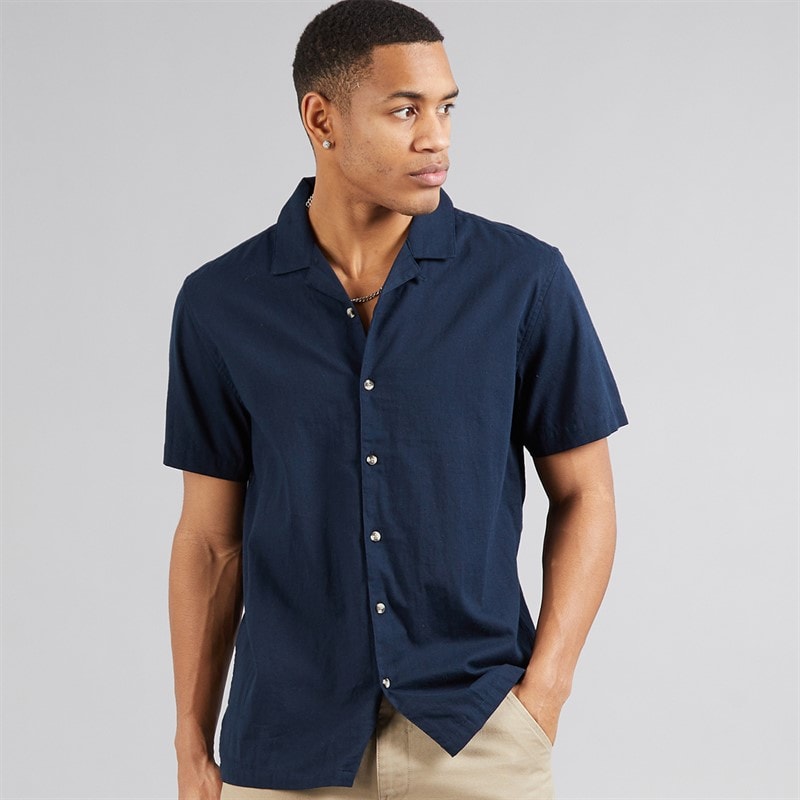 Brave Soul Mens Eubank Shirt Navy