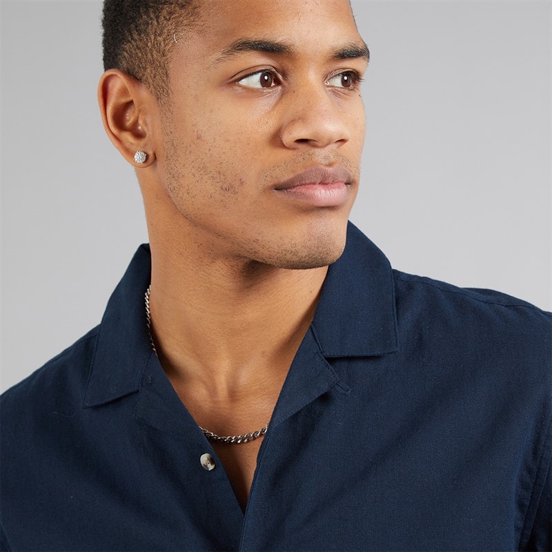Brave Soul Mens Eubank Shirt Navy - Image 3