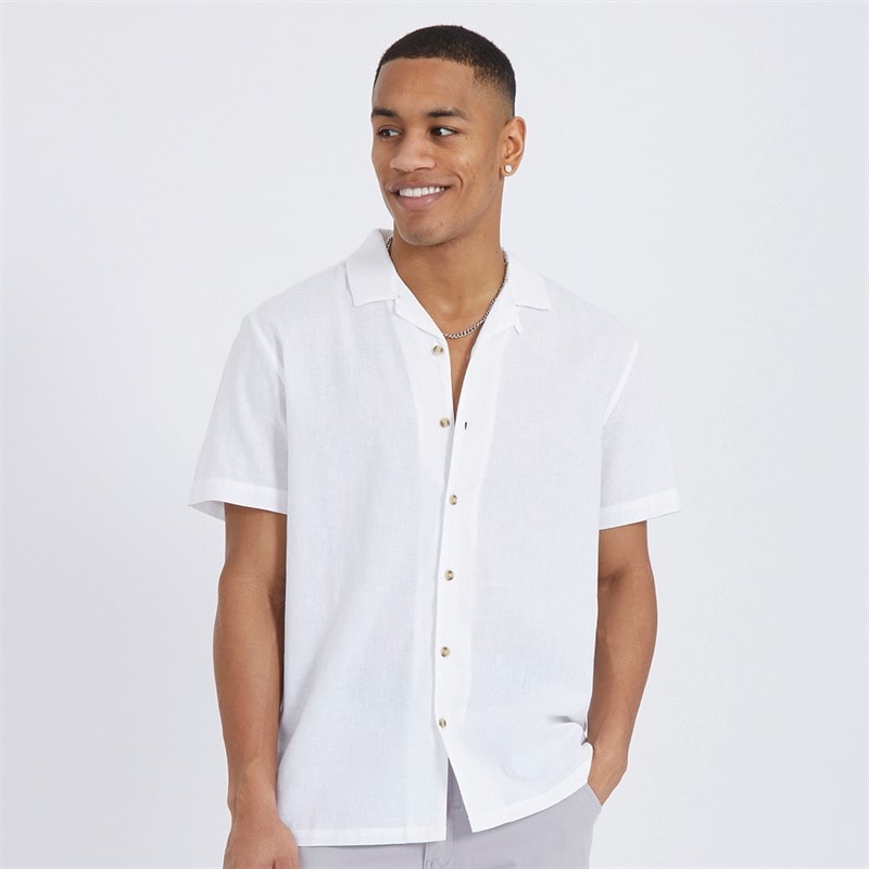 Brave Soul Mens Eubank Shirt Optic White - Image 1