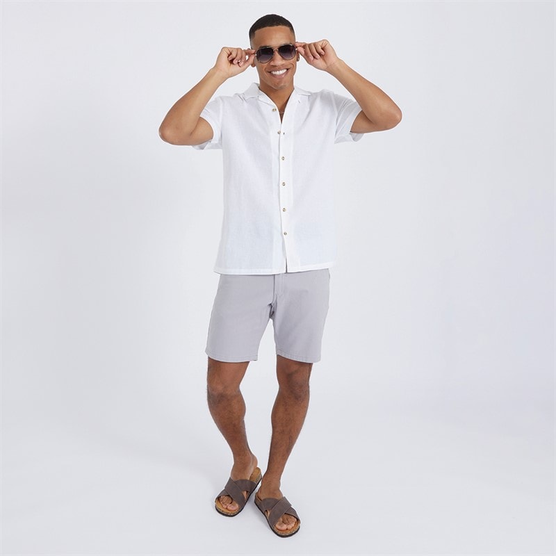 Brave Soul Mens Eubank Shirt Optic White - Image 3