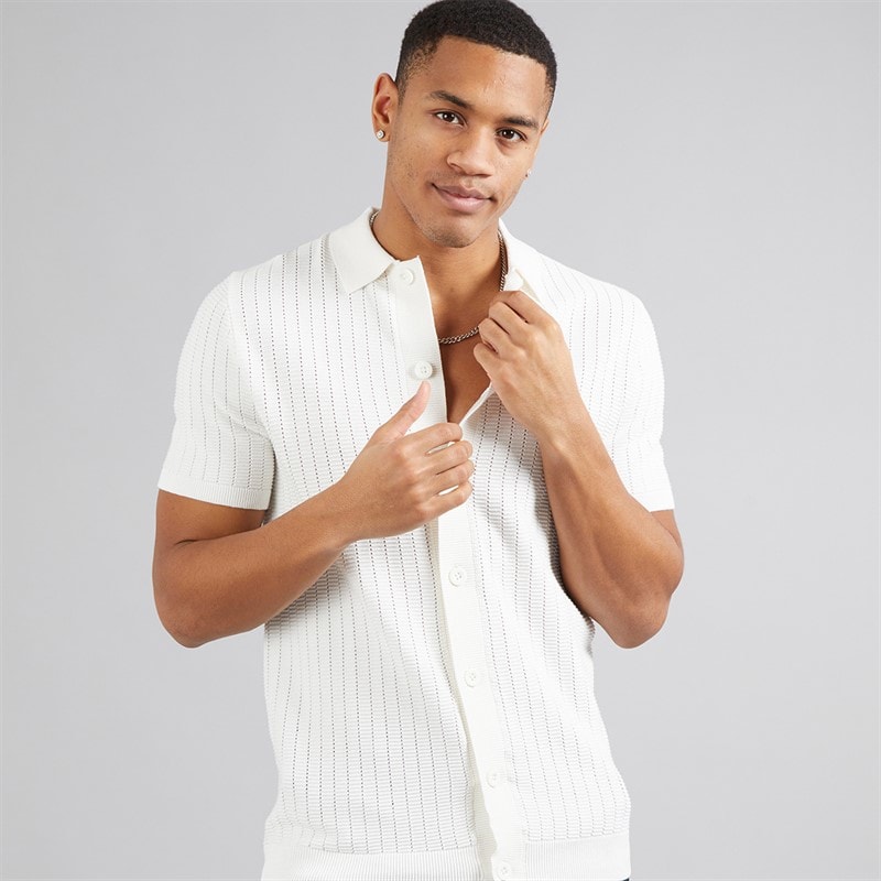 Brave Soul Mens Vinci Shirt Vintage White - Image 1