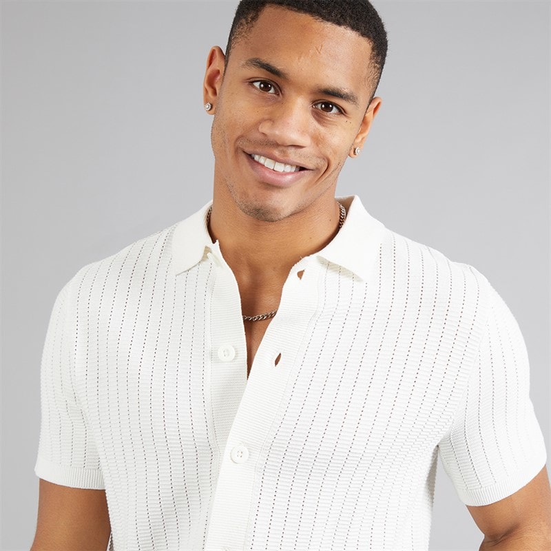 Brave Soul Mens Vinci Shirt Vintage White - Image 3