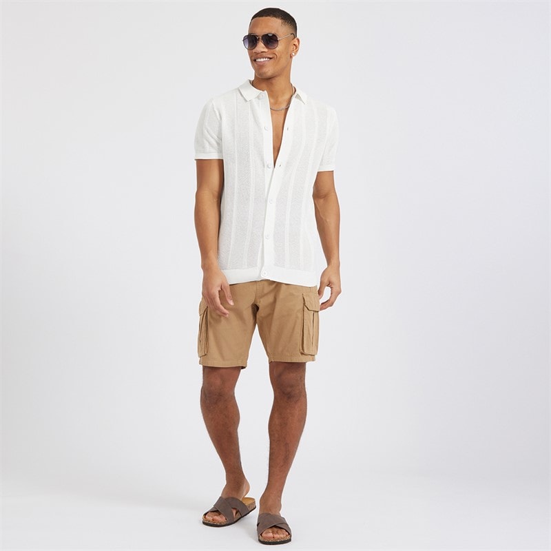 Brave Soul Mens Marco Shirt Ecru - Image 4