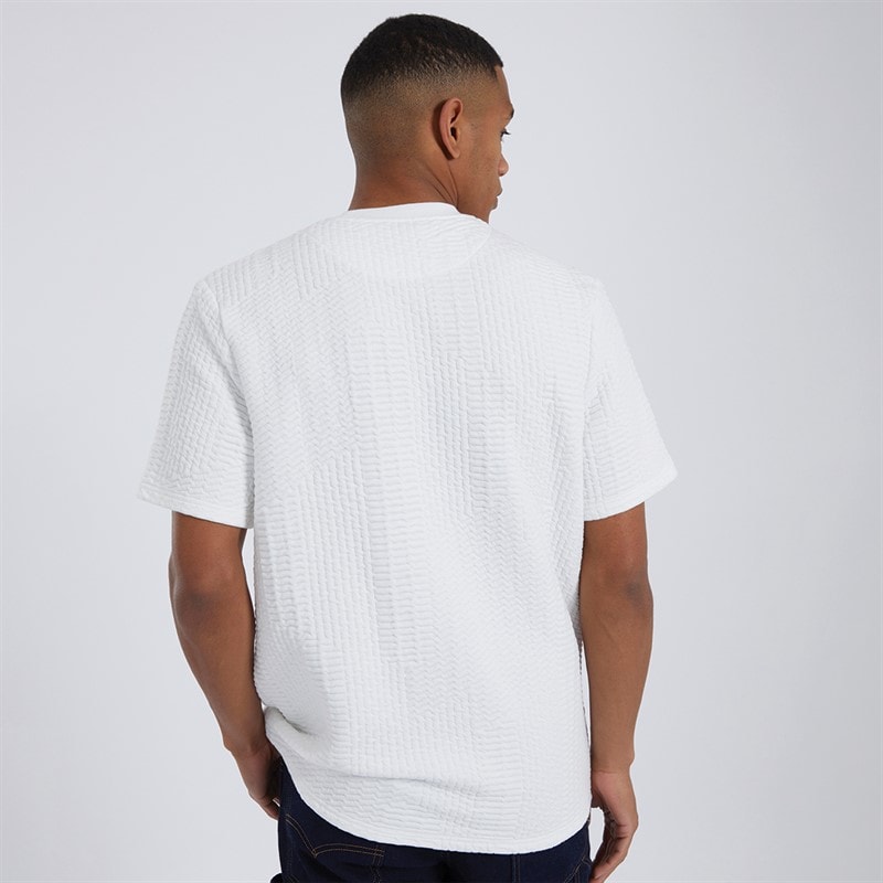 Brave Soul Mens Oversized Fit Miska T-Shirt Cream - Image 2