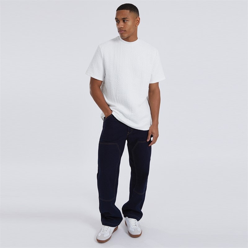Brave Soul Mens Oversized Fit Miska T-Shirt Cream - Image 4