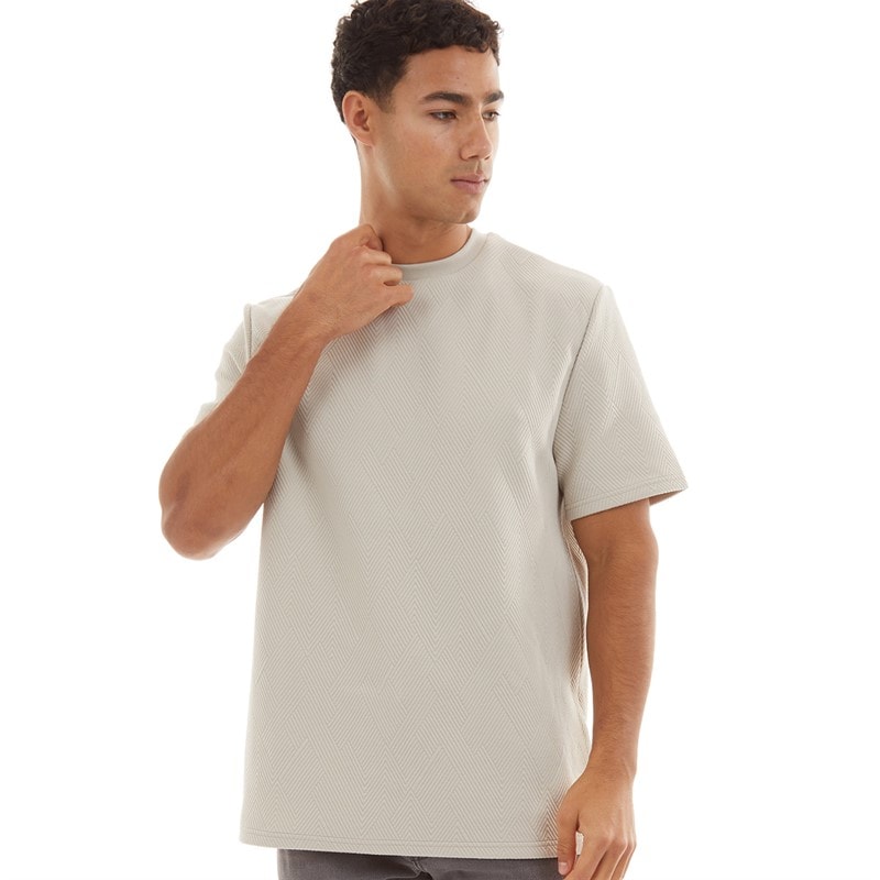 Brave Soul Mens Oversized Fit Standall T-Shirt Light Taupe - Image 5