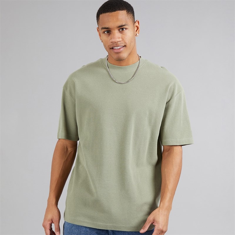Brave Soul Mens Relaxed Fit Lao T-Shirt Washed Sage