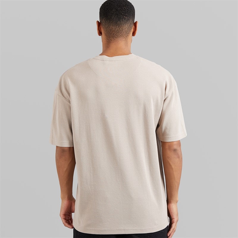 Brave Soul Mens Relaxed Fit Lao T-Shirt Light Sand - Image 2