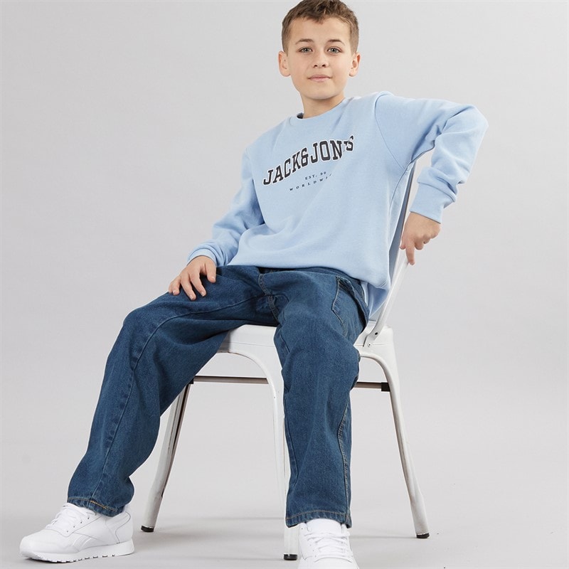 Brave Soul Boys Loose Fit Cargo Jeans Mid Blue - Image 4