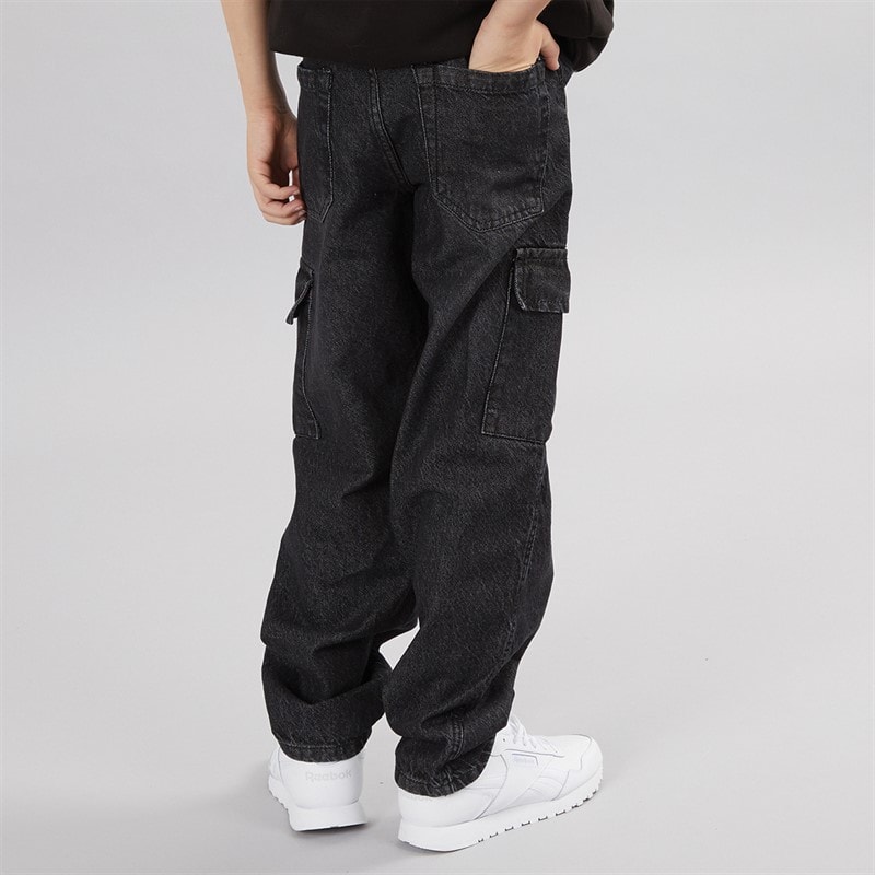 Brave Soul Boys Loose Fit Cargo Jeans Charcoal - Image 2