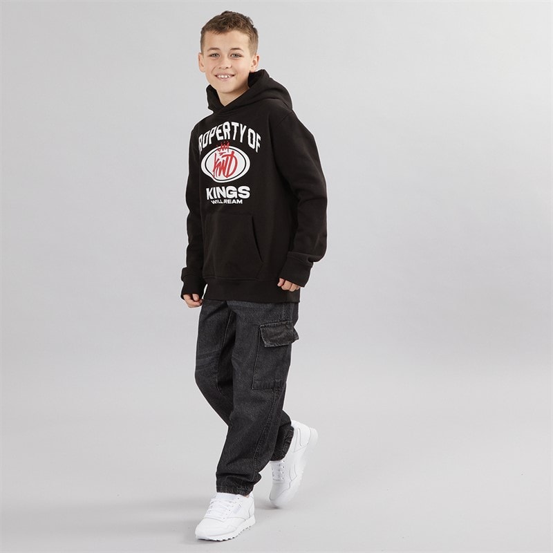 Brave Soul Boys Loose Fit Cargo Jeans Charcoal - Image 4