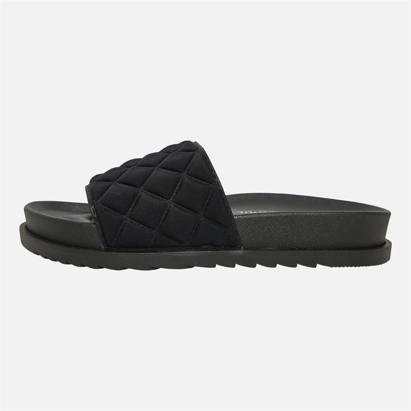 Brave Soul Womens Mae Quilted Sliders Black - Image 3