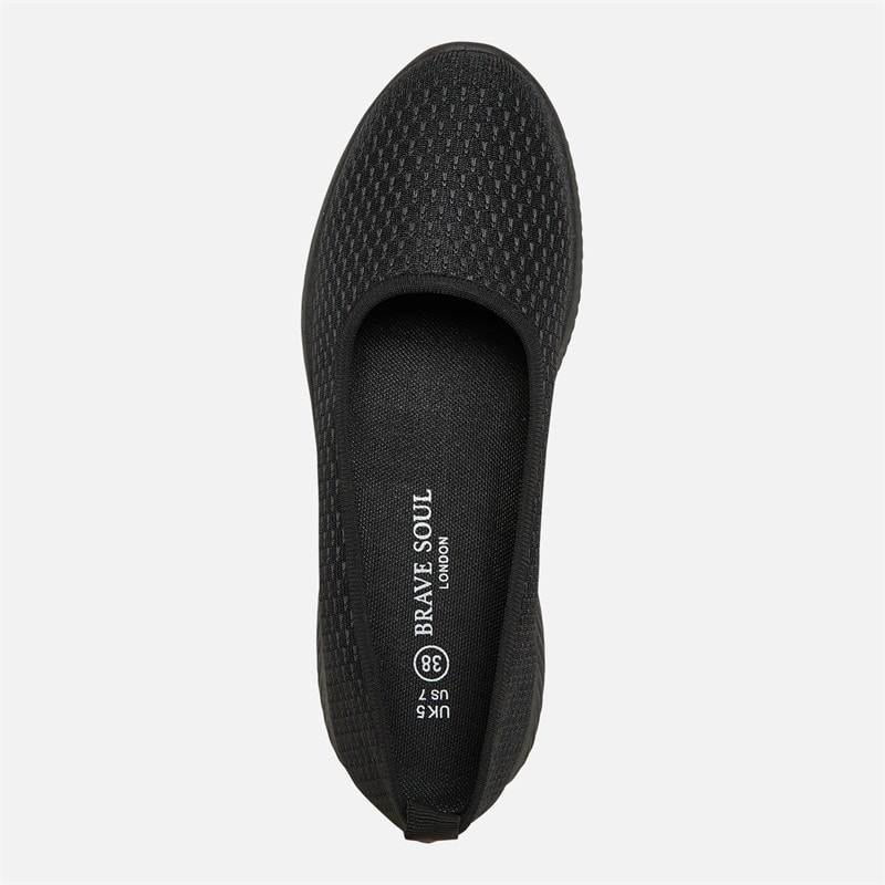 Brave Soul Womens Cali Slip On Shoes Black Mono - Image 4