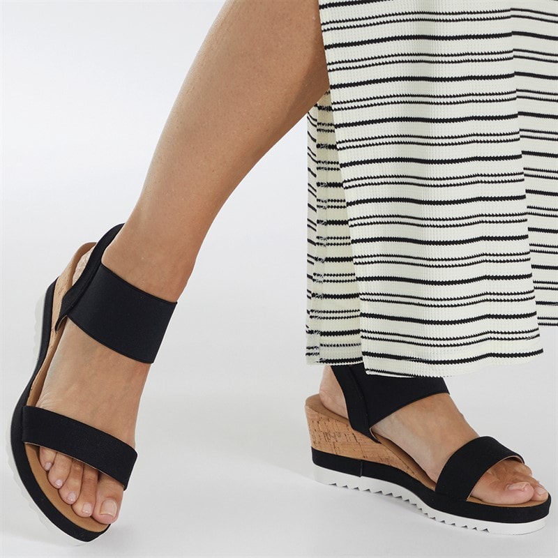 Brave Soul Womens Cher Wedge Sandals Black - Image 5