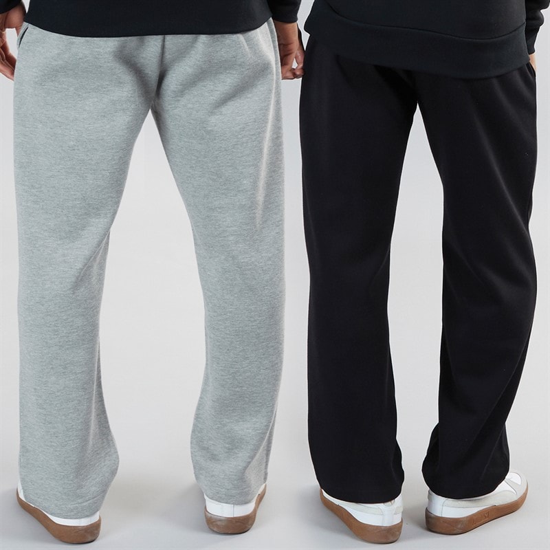 Brave Soul Mens Zeus Two Pack Open Hem Joggers Black/Grey - Image 2