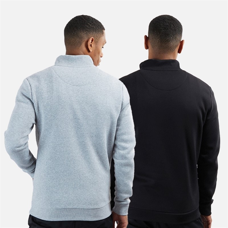 Brave Soul Mens Stilgar Two Pack 1/4 Zip Sweatshirts Black/Grey - Image 2