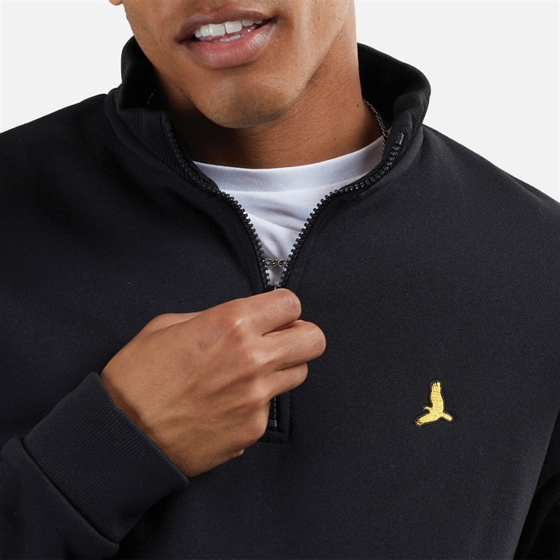 Brave Soul Mens Stilgar Two Pack 1/4 Zip Sweatshirts Black/Grey - Image 4