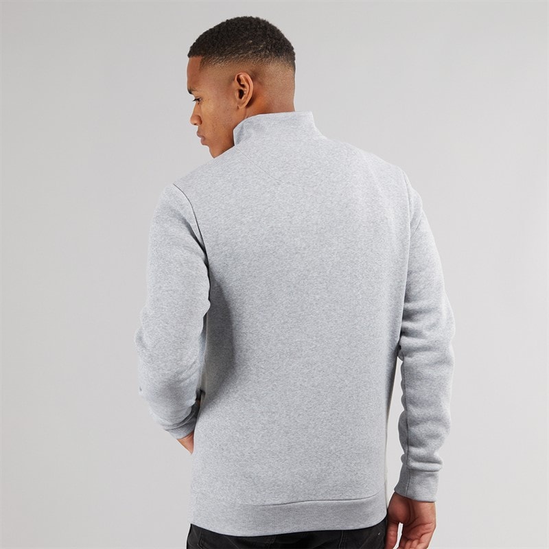 Brave Soul Mens Idaho Funnel Neck Jumper Light Grey Marl - Image 2