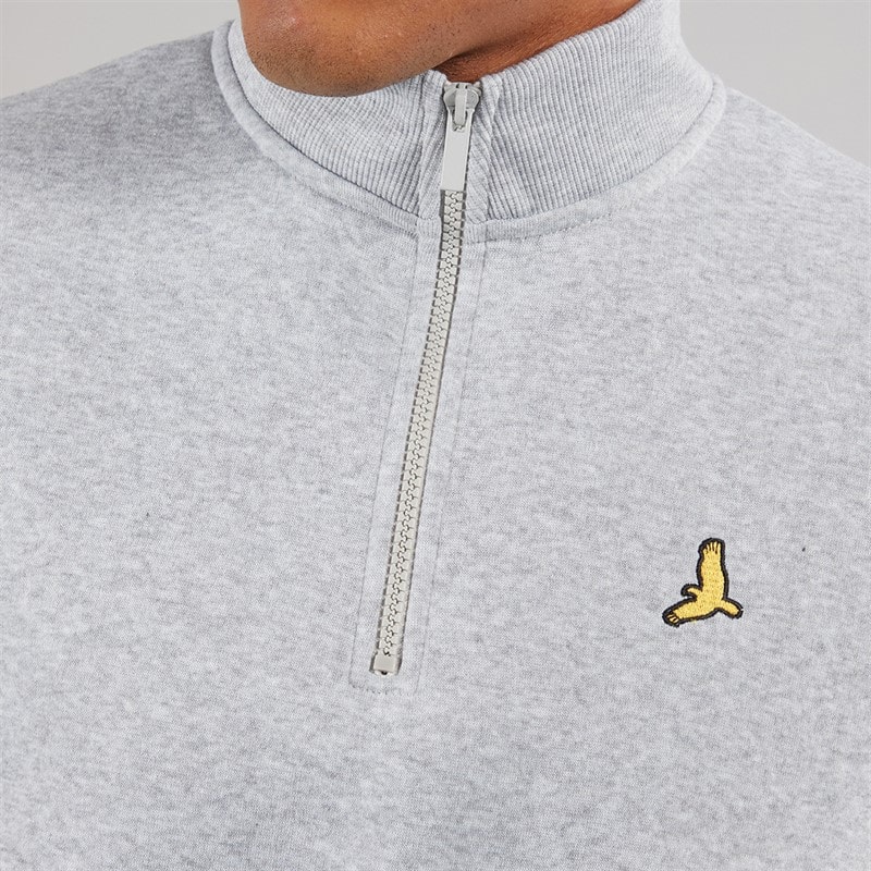 Brave Soul Mens Idaho Funnel Neck Jumper Light Grey Marl - Image 3