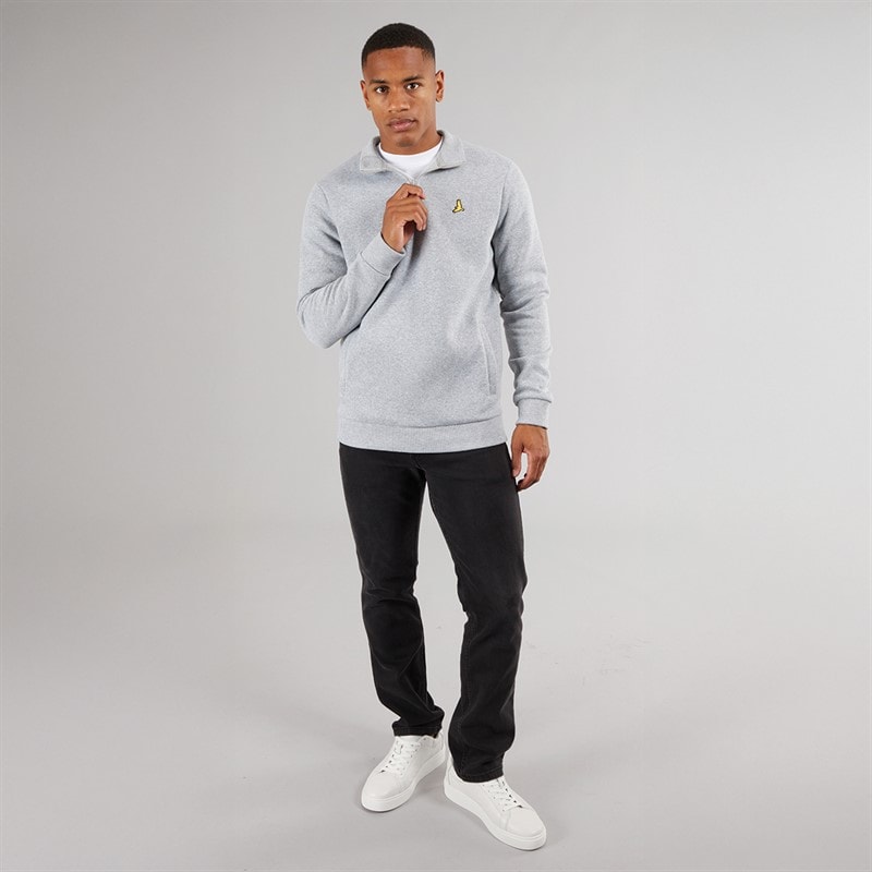 Brave Soul Mens Idaho Funnel Neck Jumper Light Grey Marl - Image 4