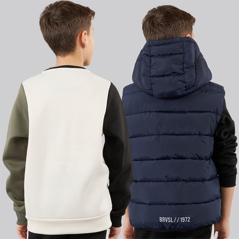 Brave Soul Boys Tracksuit And Gilet Set Multi - Image 2
