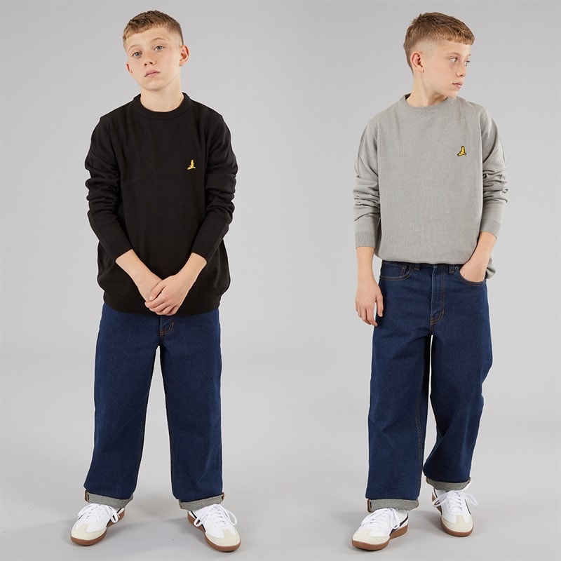Brave Soul Boys Two Pack Jumpers Black/Silver Grey Marl - Image 3