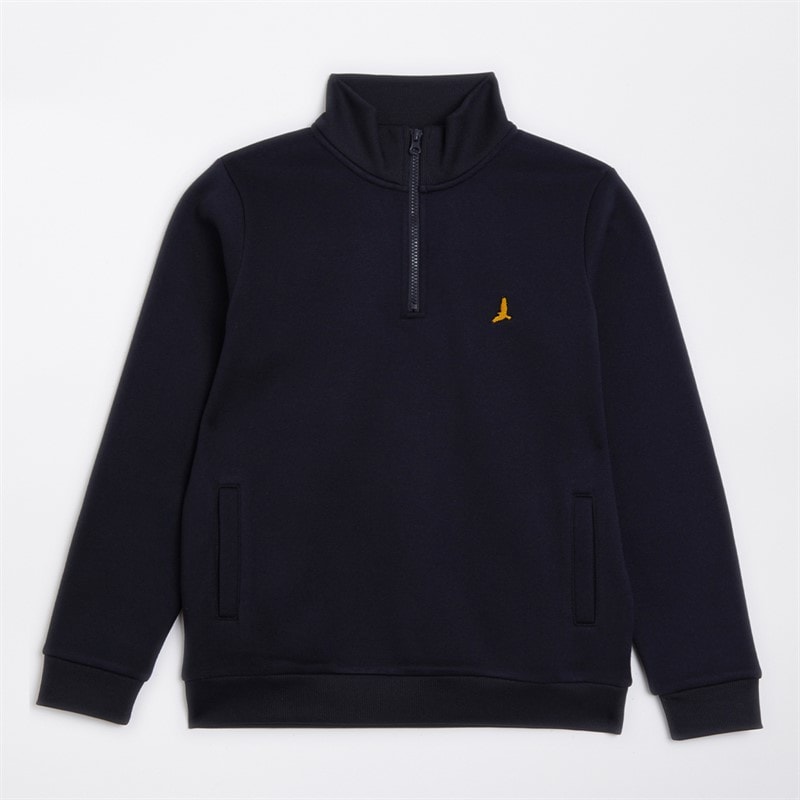 Brave Soul Boys Quarter Zip Sweatshirt Navy - Image 1