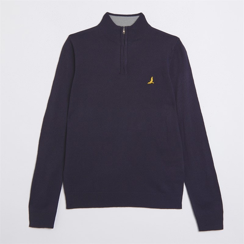 Brave Soul Boys Quarter Zip Jumper Midnight Navy