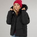 Brave Soul Womens Marcella Short Puffer Jacket Black