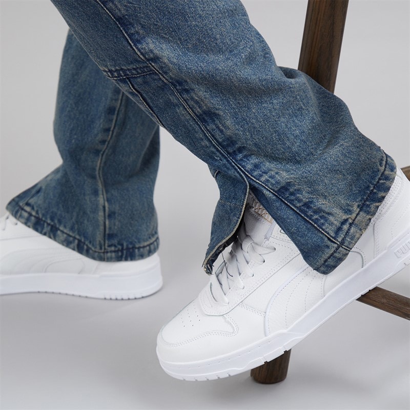 Brave Soul Mens Station Loose Fit Cargo Jeans Mid Blue - Image 5