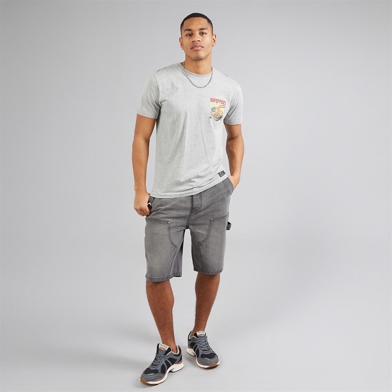 Brave Soul Mens Joiner Loose Fit Carpenter Shorts Grey - Image 3