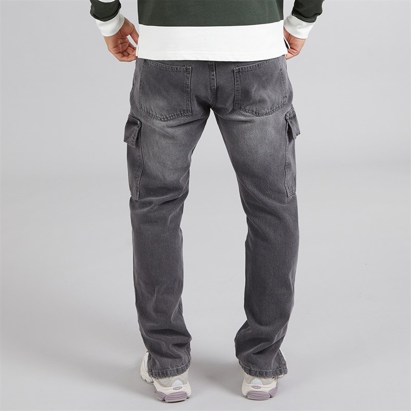 Brave Soul Mens Station Loose Fit Cargo Jeans Grey - Image 2