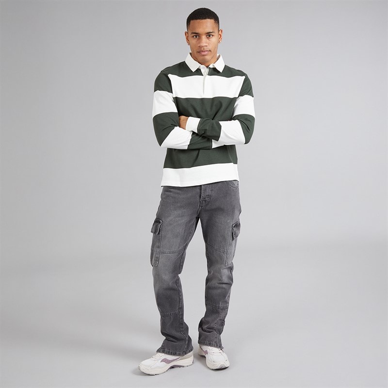 Brave Soul Mens Station Loose Fit Cargo Jeans Grey - Image 4