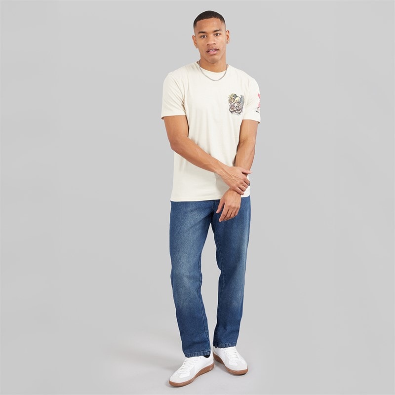 Brave Soul Mens Kruger T-Shirt Plaster/Multi Colour Print - Image 4