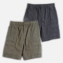 Brave Soul Boys Two Pack Cargo Shorts Navy/Grey Navy / Grey