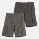 Brave Soul Boys Two Pack Cargo Shorts Dark Grey/Navy Dark Grey / Navy