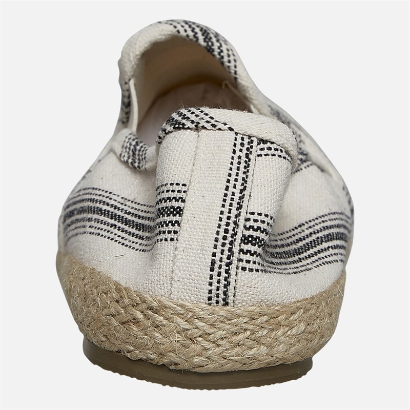 Brave Soul Mens Yacht Espadrilles Cream/Black Stripe Cream/ Black - Image 3
