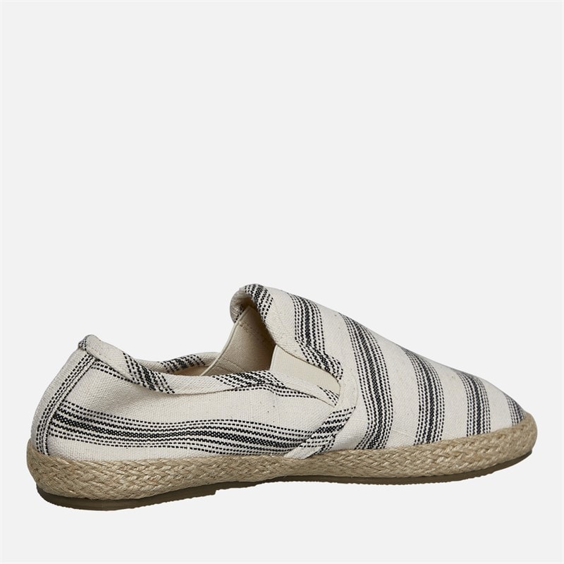 Brave Soul Mens Yacht Espadrilles Cream/Black Stripe Cream/ Black - Image 5
